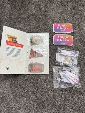 Disney Magic Key Bundle 2 Pin Set, 3 Air Fresheners and 2 Magnets